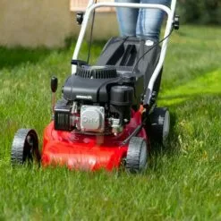 Tondeuse à Gazon 5hp 139cc Essence, Largeur Coupe 41cm 17", Hauteur De Coupe 25-75mm Réglable 7 Positions, Panier 45L, Automotrice - Greencut GLM690X