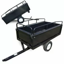 WILTEC Remorque Basculante 200x78x94,5cm Avec Grille Et Parois Amovibles Dispositif D'attelage Universel