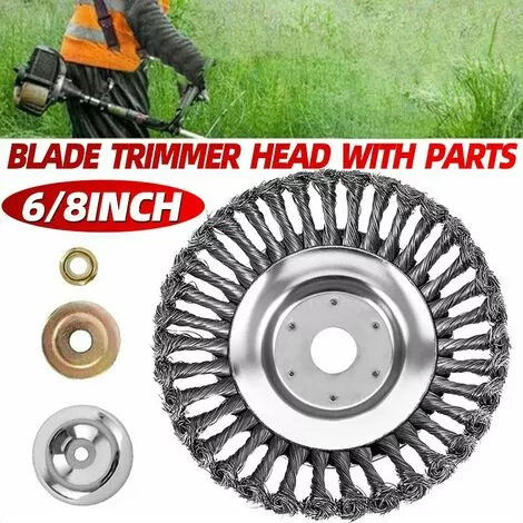 DRILLPRO Tête De Coupe Tondeuse à Gazon De Jardin (8 Pouces) 3 DRILLPRO Tête De Coupe Tondeuse à Gazon De Jardin (8 Pouces)