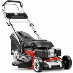 Tondeuse à Gazon à Essence 224cc 7.5cv, Démarrage électrique 4 Temps Automoteur, Double Lame Acier 530mm 21", Hauteur De Coupe Réglable Et Panier D'une Capacité De 65L - Greencut GLM880XE