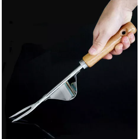 ASUPERMALL Manuel Bois Fourchette Sarclage En Acier Inoxydable Poignee Creuser Outil De Suppression De Transplantation Racine Outil 7 ASUPERMALL Manuel Bois Fourchette Sarclage En Acier Inoxydable Poignee Creuser Outil De Suppression De Transplantation Racine Outil – Image 5