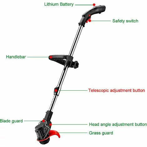 AUGIENB 48VF 3900Mah Coupe Bordure Sans Fil Rechargeable Tondeuse à Gazon De Jardin Avec 1 Batterie 4 AUGIENB 48VF 3900Mah Coupe Bordure Sans Fil Rechargeable Tondeuse à Gazon De Jardin Avec 1 Batterie – Image 2