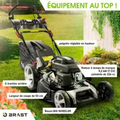 Tondeuse Thermique Tractée 53cm 224cc 2.800 Trs/min 7cv Moteur De Marque 4 Temps 60l Réglage Central 30-80mm, Capot En Tôle En Acier, 4 En 1 - 21224 POWER De Brast 8 Tondeuse Thermique Tractée 53cm 224cc 2.800 Trs/min 7cv Moteur De Marque 4 Temps 60l Réglage Central 30-80mm, Capot En Tôle En Acier, 4 En 1 - 21224 POWER De Brast -Tondeuse Et Accessoires Boutique 32162606 2