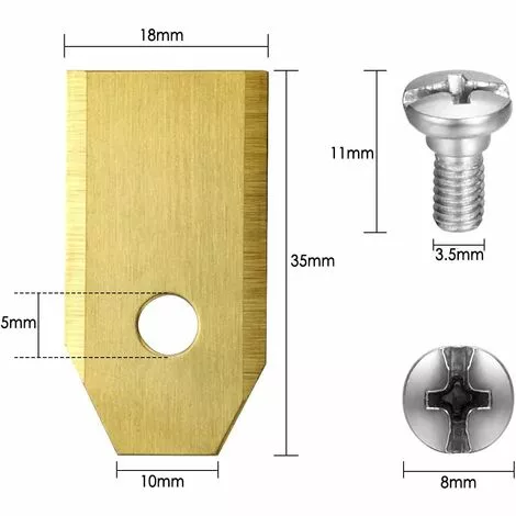 LITZEE Lot De 45 Lames En Titane Pour Tondeuse Robot Husqvarna Automower, Gardena, Yardforce (3 G - 0,75 Mm) + 45 Vis 4 LITZEE Lot De 45 Lames En Titane Pour Tondeuse Robot Husqvarna Automower, Gardena, Yardforce (3 G - 0,75 Mm) + 45 Vis – Image 2