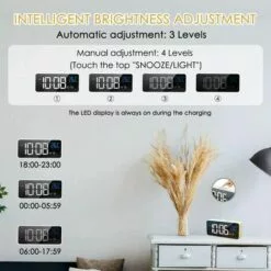 ABCRITAL Réveil Numérique Led, Réveil Numérique Horloge De Bureau Miroir Réveil De Voyage Rechargeable Usb Avec 2 Alarmes/Snooze/Température 9 ABCRITAL Réveil Numérique Led, Réveil Numérique Horloge De Bureau Miroir Réveil De Voyage Rechargeable Usb Avec 2 Alarmes/Snooze/Température -Tondeuse Et Accessoires Boutique 36352445 3