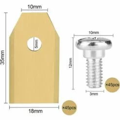 AIDUCHO Couteau Lame Titane 45pièces, Lame Robot Tondeuse à Gazon Avec Vis, Convient Aux Lames Tondeuse Robot De Différentes Marques Et Modèles, Pièces Et Accessoires Tondeuses à Gazon. -Tondeuse Et Accessoires Boutique 36739221 2