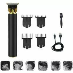 BRIDAY Tondeuse à Cheveux Professionnelle Sans Fil Tondeuse à Barbe Rechargeable USB Kit De Coupe De Cheveux Pour Hommes Avec 4 Peignes