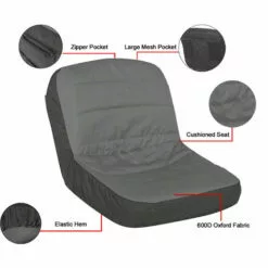 ASUPERMALL Housse De Siege De Tondeuse A Gazon Housse De Siege De Tracteur Heavy Duty Rembourre 600D Oxford Material Gris, Gris -Tondeuse Et Accessoires Boutique 37236067 5