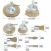 THSINDE Ensemble De Brosses Métalliques, Brosses De Roue Et De Coupe En Laiton Avec Tige, Brosses De Ponçage Pour Diverses Perceuses, Parfaites Pour éliminer La Rouille, La Corrosion, La Peinture Pour Les Outils électriques, De Jardin Et à Main (paquet De 9)