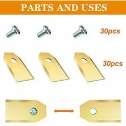 Lames De Rechange HOMEALEXA 30 X En Titane Pour Tous Les Tondeuses De Jardin Automower Husqvarna/Gardena/Yard Force/Automower Robuste (3.1 G / 0.75 Mm) Avec Vis -Tondeuse Et Accessoires Boutique 55310737 4