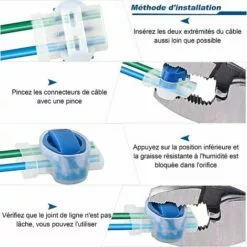 SUPERMARKET 40 PCS Connecteurs Cable Robot Tondeuse Remplis De Gel Résine, Connecteurs Étanche 314 Pour Connecteurs Robot Tondeuse Automower- Étanches, Sûrs, Dénudage Inutile,Superma,bleu -Tondeuse Et Accessoires Boutique 55490073 5