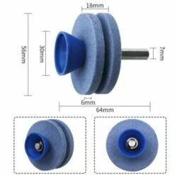 GUAZHUNIFR 2 Affûteurs De Lame De Tondeuse à Gazon Double Couche,ésistant à L'usure Adapté à La Plupart Des Perceuses électriques Ou Perceuses à Main Professionnelle Accessoire Perceuse De Fichier Rotatif，GU.B/bon -Tondeuse Et Accessoires Boutique 56116092 2