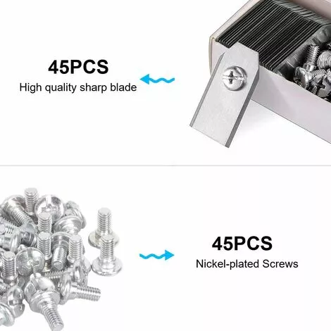 TINOR 45 X Lames De Couteau En Titane Pour Toutes Les Tondeuses Robotiques Husqvarn/Automower/ Yardforce/Gardena(3g-0.75mm) Avec 45 Vis, Lames De Rechange Pour Modèles 105,310,315,320,420,430x,r40i 7 TINOR 45 X Lames De Couteau En Titane Pour Toutes Les Tondeuses Robotiques Husqvarn/Automower/ Yardforce/Gardena(3g-0.75mm) Avec 45 Vis, Lames De Rechange Pour Modèles 105,310,315,320,420,430x,r40i – Image 5