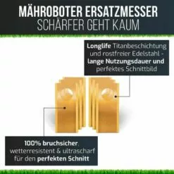 IRISFR 30 Lame De Rechange Qualité-Lames Compatible Avec Belrobotic Bigmow 0,5mm + Vis，lames De Tondeuse à Gazon，or，Lilaris -Tondeuse Et Accessoires Boutique 56742781 3