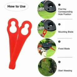 HKLFFJA 120pcs Lames En Plastique De Rechange Pour Coupe Bordure Lame De Tondeuse à Gazon Lames Pour Débroussailleuse Sans Fil Lames De Coupe De Remplacement Pour Jardin Pelouse (Vert) 10 HKLFFJA 120pcs Lames En Plastique De Rechange Pour Coupe Bordure Lame De Tondeuse à Gazon Lames Pour Débroussailleuse Sans Fil Lames De Coupe De Remplacement Pour Jardin Pelouse (Vert) -Tondeuse Et Accessoires Boutique 57020433 4