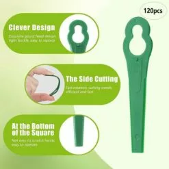 HKLFFJA 120pcs Lames En Plastique De Rechange Pour Coupe Bordure Lame De Tondeuse à Gazon Lames Pour Débroussailleuse Sans Fil Lames De Coupe De Remplacement Pour Jardin Pelouse (Vert) 9 HKLFFJA 120pcs Lames En Plastique De Rechange Pour Coupe Bordure Lame De Tondeuse à Gazon Lames Pour Débroussailleuse Sans Fil Lames De Coupe De Remplacement Pour Jardin Pelouse (Vert) -Tondeuse Et Accessoires Boutique 57020507 3