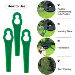 HKLFFJA 120pcs Lames En Plastique De Rechange Pour Coupe Bordure Lame De Tondeuse à Gazon Lames Pour Débroussailleuse Sans Fil Lames De Coupe De Remplacement Pour Jardin Pelouse (Vert) 10 HKLFFJA 120pcs Lames En Plastique De Rechange Pour Coupe Bordure Lame De Tondeuse à Gazon Lames Pour Débroussailleuse Sans Fil Lames De Coupe De Remplacement Pour Jardin Pelouse (Vert) -Tondeuse Et Accessoires Boutique 57020507 4