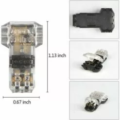 FLYME 12Pcs Connecteurs De Câble En T, 12V Etanches Connecteur De Fil Electrique à 2 Broches Connecteur Basse Tension Pour Connexion Electrique Temporaire / Audio / Vidéo / Eclairage -Tondeuse Et Accessoires Boutique 57355370 3