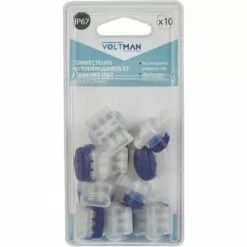 HKLFFJA DIO630001 Lot 10 Connecteurs Autodénudants/Etanches Ip 67, Bleu