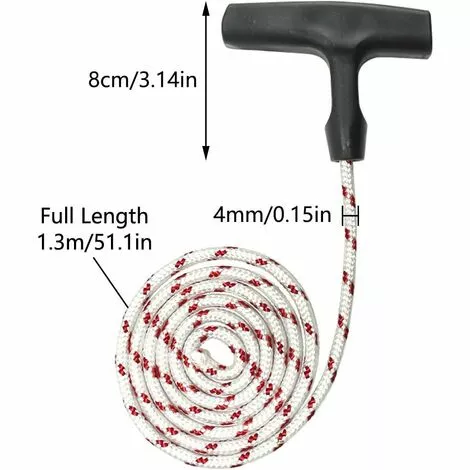 TANABATA Poignée De Démarreur Tondeuse à Gazon Corde De Démarrage à Rappel Avec 3 Pièces Poignée De Démarrage Accessoires De Tondeuse à Cordon Pour La Plupart Des Tondeuses à Gazon 4 TANABATA Poignée De Démarreur Tondeuse à Gazon Corde De Démarrage à Rappel Avec 3 Pièces Poignée De Démarrage Accessoires De Tondeuse à Cordon Pour La Plupart Des Tondeuses à Gazon – Image 2