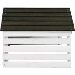 INLIFE Garage De Tondeuse à Gazon Noir Et Blanc 78x74x54 Cm Sapin -Tondeuse Et Accessoires Boutique 58276083 3