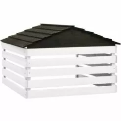 INLIFE Garage De Tondeuse à Gazon Noir Et Blanc 78x74x54 Cm Sapin -Tondeuse Et Accessoires Boutique 58276083 4