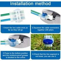 TINOR 20 Pièces Connecteurs De Câble Remplis Des Résines Connecteur Etanche 3 Trous Avec Pince Auto-Dénudante ABS Isolé Pour Les Tondeuses à Gazon Robotisées D'Extérieur, Les Jardins -Tondeuse Et Accessoires Boutique 58345599 4