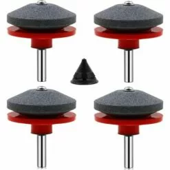 GRID COOL 4 Pièces Affuteur Lame Tondeuse Gazon Universel Aiguiseur Pour Tondeuses Avec 1Pcs Kit D'équilibrage De