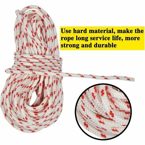 HIASDFLS Corde De Démarrage À Rappel 10 Mètres,Cordon De Traction Avec Poignée De Démarrage À Rappel 3 Pièces Pour Tondeuse À Gazon Moteur De Débroussailleuse De Bord De Coupe De Tronçonneuse 4 HIASDFLS Corde De Démarrage À Rappel 10 Mètres,Cordon De Traction Avec Poignée De Démarrage À Rappel 3 Pièces Pour Tondeuse À Gazon Moteur De Débroussailleuse De Bord De Coupe De Tronçonneuse – Image 2