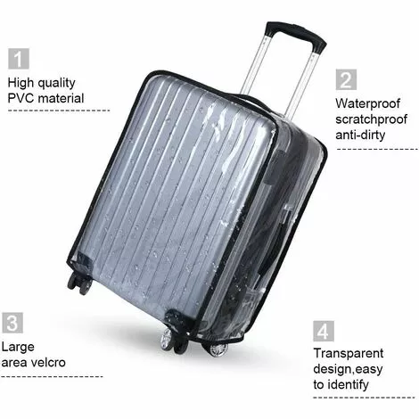 HEGUYEY Housse De Protection Pour Bagages,22 Pouces Housse Protection De Valise,Transparent PVC Couvertures De Valise Imperméable De Voyage Housse De Protection De Valise 4 HEGUYEY Housse De Protection Pour Bagages,22 Pouces Housse Protection De Valise,Transparent PVC Couvertures De Valise Imperméable De Voyage Housse De Protection De Valise – Image 2