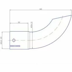 CYCLINGCOLORS  Embout D'échappement Coudé Diamètre 55,5mm Intérieur Longueur 190mm Tracteur -Tondeuse Et Accessoires Boutique 60165001 2