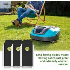 MACARON Lames De Rechange En Titane, 45 Pièces Lames En Titane, Lame Robot Tondeuse, Lames De Couteau En Titane Noir, Lame Tondeuse De Rachange, Pour Husqvarna Automower Gardena Robot Tondeuse Avec 45 Vis LO-Ron -Tondeuse Et Accessoires Boutique 60657015 4