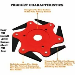 Cisea Tête De Coupe Extérieure Lame De Débroussailleuse Accessoires De Tête De Tondeuse à Gazon 6 Remplacement De La Tondeuse De Rasoir En Acier Avec Affûteuse De Lame （Kits D'adaptateur Non Inclus） -Tondeuse Et Accessoires Boutique 60689662 5