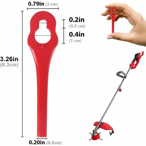 FVBJD Lot De 100 Tondeuse à Gazon En Plastique Lames, Lames De Rechange Pour Coupe Bordure, Pelouse Tondeuse Accessoires, Lames Plastique Rechange, Gros Trou 10mm Petit Trou 5mm (R100) 4 FVBJD Lot De 100 Tondeuse à Gazon En Plastique Lames, Lames De Rechange Pour Coupe Bordure, Pelouse Tondeuse Accessoires, Lames Plastique Rechange, Gros Trou 10mm Petit Trou 5mm (R100) – Image 2