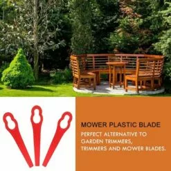 EINEMGELD 100 Pièces Jardin Pelouse Tondeuse Lames Plastique Accessoires De Tondeuse à Gazon Lames En Plastique Couteau De Rechange En Plastique Pour FRT18A FRT18A1 ART46155 FRT20A1 Accessoires -Tondeuse Et Accessoires Boutique 61325171 4