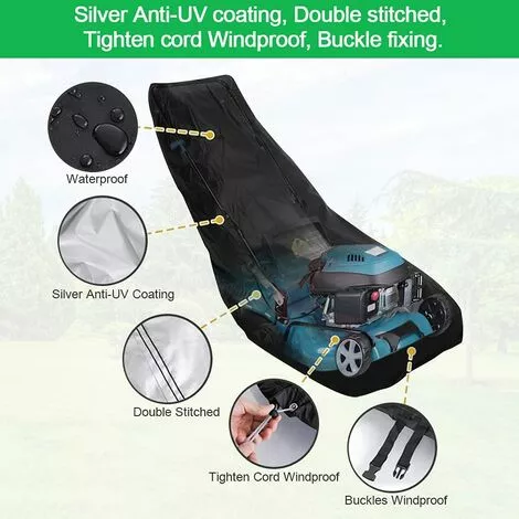 BENOBBY KIDS Housse De Protection Pour Tondeuse à Gazon 210D En Tissu Oxford Pour Tondeuse à Gazon, Housse De Protection Pour La Plupart Des Modèles De Tondeuses à Gazon(188*63.5*99cm) 5 BENOBBY KIDS Housse De Protection Pour Tondeuse à Gazon 210D En Tissu Oxford Pour Tondeuse à Gazon, Housse De Protection Pour La Plupart Des Modèles De Tondeuses à Gazon(188*63.5*99cm) – Image 3