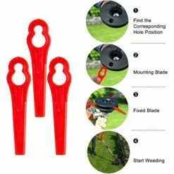 Lames En Plastique 100 Pcs Lames De Tondeuse Pour Jardin Pelouse Tondeuse Accessoires,Lames En Plastique De Rechange Pour Coupe-Bordures 56Vingt -Tondeuse Et Accessoires Boutique 64938930 3