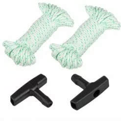 OSQI Lot De 2 Cordes De Démarrage De 10 M (diamètre : 3 Mm), Corde De Traction Avec 2 Poignées De Démarrage Pour Tondeuse à Gazon Husqvarna Stihl Poulan - Vert