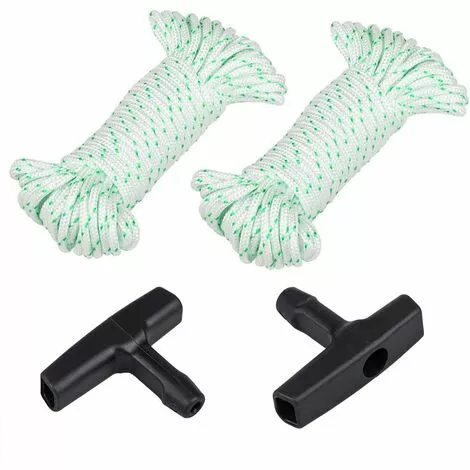 OSQI Lot De 2 Cordes De Démarrage De 10 M (diamètre : 3 Mm), Corde De Traction Avec 2 Poignées De Démarrage Pour Tondeuse à Gazon Husqvarna Stihl Poulan - Vert 3 OSQI Lot De 2 Cordes De Démarrage De 10 M (diamètre : 3 Mm), Corde De Traction Avec 2 Poignées De Démarrage Pour Tondeuse à Gazon Husqvarna Stihl Poulan - Vert