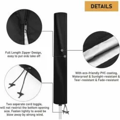 PESCE Housse De Protection Pour Séchoirs Parapluie , Tissu Oxford 420D Housse Étanche De Pour Séchoir De Jardins Cordes à Linge Rotatives, Ronde, 160x15x15cm (Noir) 10 PESCE Housse De Protection Pour Séchoirs Parapluie , Tissu Oxford 420D Housse Étanche De Pour Séchoir De Jardins Cordes à Linge Rotatives, Ronde, 160x15x15cm (Noir) -Tondeuse Et Accessoires Boutique 66263925 4
