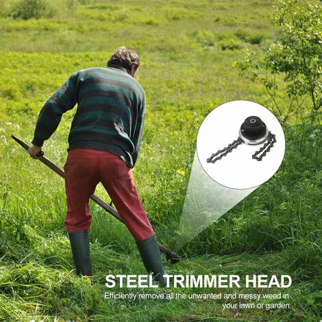 LIFCAUSAL Tête De Tondeuse Avec Lame De Coupe-chaîne à Bobine Tête De Tondeuse à Gazon D'extérieur Outil De Mangeur De Tête De Tondeuse En Acier Pour Remplacement De Tondeuse à Gazon à Arbres Droits 5 LIFCAUSAL Tête De Tondeuse Avec Lame De Coupe-chaîne à Bobine Tête De Tondeuse à Gazon D'extérieur Outil De Mangeur De Tête De Tondeuse En Acier Pour Remplacement De Tondeuse à Gazon à Arbres Droits – Image 3