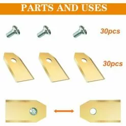 OCXIN Lames De Rechange Pour Tondeuse Robot en Titane - 30 Pièces avec Vis - Compatible Toutes Les Tondeuses Robot -Tondeuse Et Accessoires Boutique 66965121 4