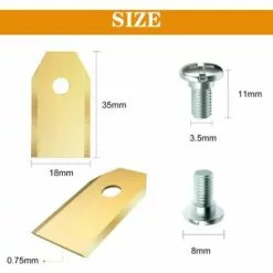 VERSAILLESFR 30 X Lames De Rechange En Titane Pour Tous Les Tondeuses De Jardin Automower Husqvarna/Gardena/Yard Force/Automower, Robuste (3.1 G / 0.75 Mm) Avec Vis - Or 8 VERSAILLESFR 30 X Lames De Rechange En Titane Pour Tous Les Tondeuses De Jardin Automower Husqvarna/Gardena/Yard Force/Automower, Robuste (3.1 G / 0.75 Mm) Avec Vis - Or -Tondeuse Et Accessoires Boutique 67064463 3