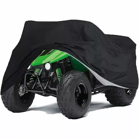 HKLFFJA Housse De Voiture De Moto Noire 210D Oxford Cloth Heavy Duty Quad Bike Cover All Weather Outdoor Motorcycle Scooter Covers ATV Cover - 3 HKLFFJA Housse De Voiture De Moto Noire 210D Oxford Cloth Heavy Duty Quad Bike Cover All Weather Outdoor Motorcycle Scooter Covers ATV Cover -