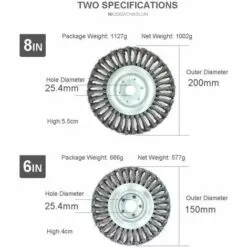 OCXIN Brosse De Désherbage Brosse De Désherbage Disque Métallique Torsadé Roue De Désherbage Disque De Désherbage Tête De Désherbage Brosse De Désherbage Disque De Désherbage Diamètre 200 Mm Trou De 25,4 Mm (8 Pouces) -Tondeuse Et Accessoires Boutique 67279576 2