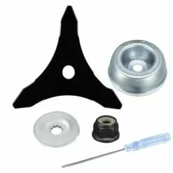 Kit Lame de Débroussailleuse 8"x 3T avec Accessoire d'Entretien pour Tondeuse à Gazon - Accessoire Jardinage