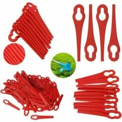 THSINDE Lidl Florabest Lot De 100 Lames De Rechange En Plastique Pour Coupe-bordures FRT18A FRT18A1 Art 46155 FRT20A1 Grand Trou 12 Mm Petit Trou 7 Mm