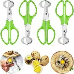 THSINDE Lot De 4 Ciseaux à œufs De Caille, Ciseaux à œufs De Caille En Acier Inoxydable, Petits Ciseaux à œufs De Caille