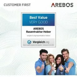 AREBOS Lève-tondeuse Tracteur-tondeuse Dispositif De Levage Cric | 450 Kg | Angle D'inclinaison à Environ 45° | Rouge | Stable Et Solide - Rouge -Tondeuse Et Accessoires Boutique 7557616 5