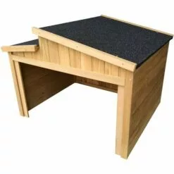 WILTEC Garage Pour Robot-tondeuse Toit Gradin Bois Massif Abri Carport Naturel 66,6x79,5x71,2cm -Tondeuse Et Accessoires Boutique 9562057 2